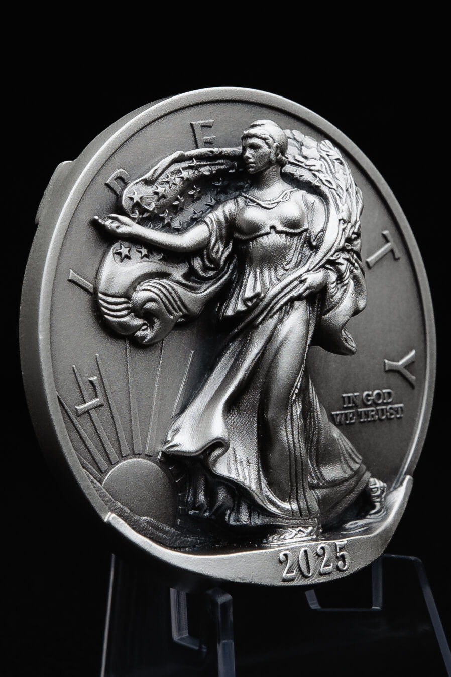 2025 $1 5 oz Silver Eagle Type 2 Coming to Life NGC MS70 Antiqued Advanced Releases Gaudioso Signed X Mint Label