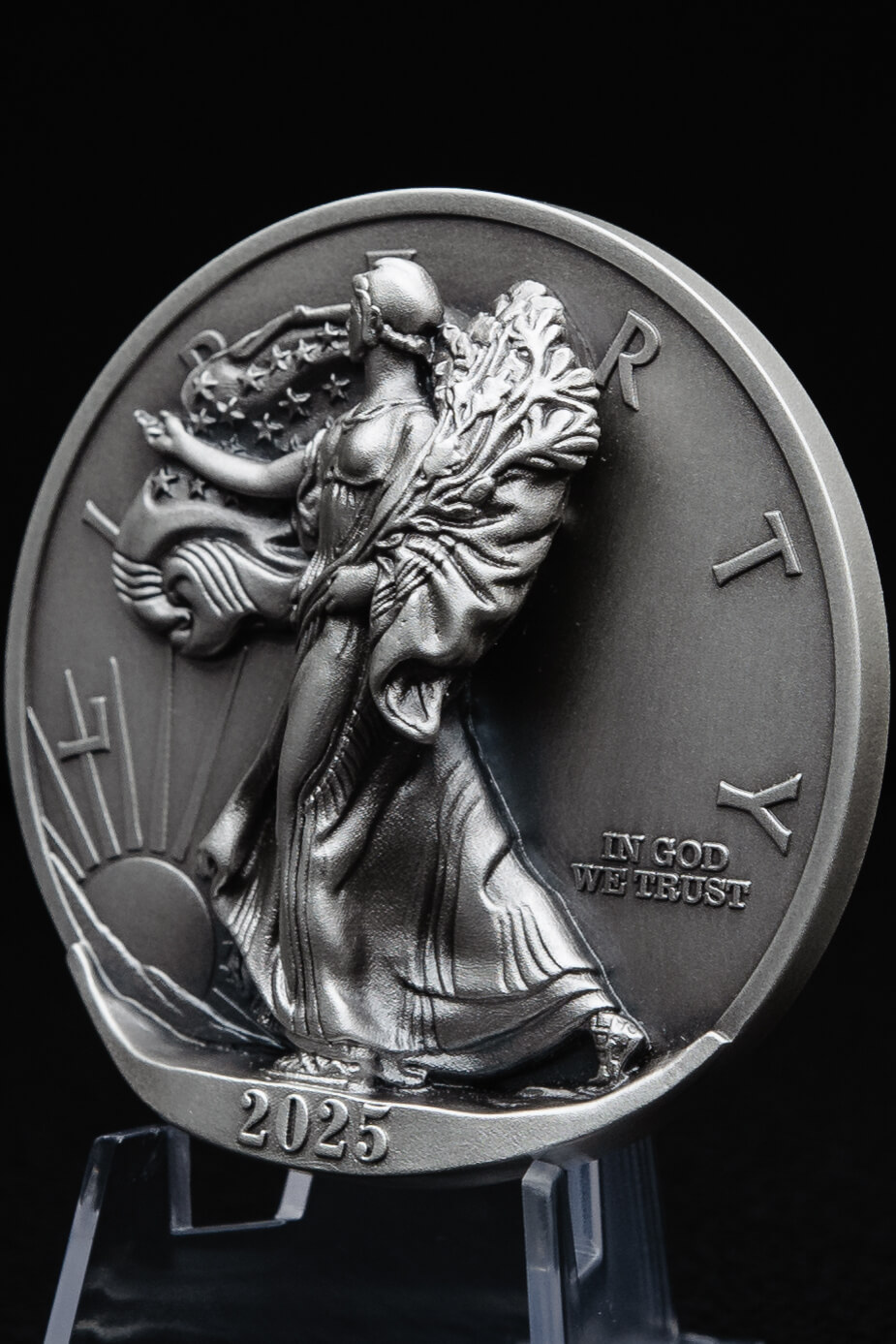 2025 $1 5 oz Silver Eagle Type 2 Coming to Life NGC MS70 Antiqued Advanced Releases Gaudioso Signed X Mint Label