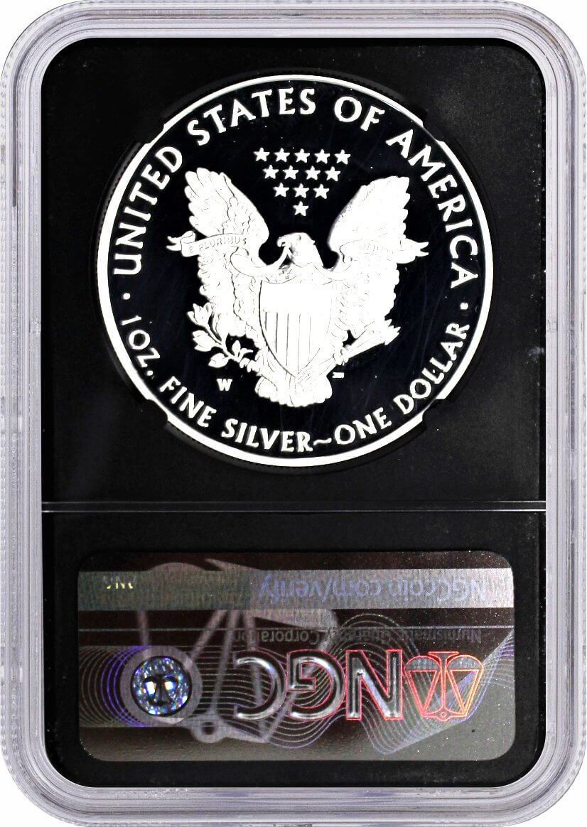 2021 W Proof Silver Eagle Type 1 Congratulations Set NGC PF70 UCAM First Day of Issue Mercanti Signed Black Core
