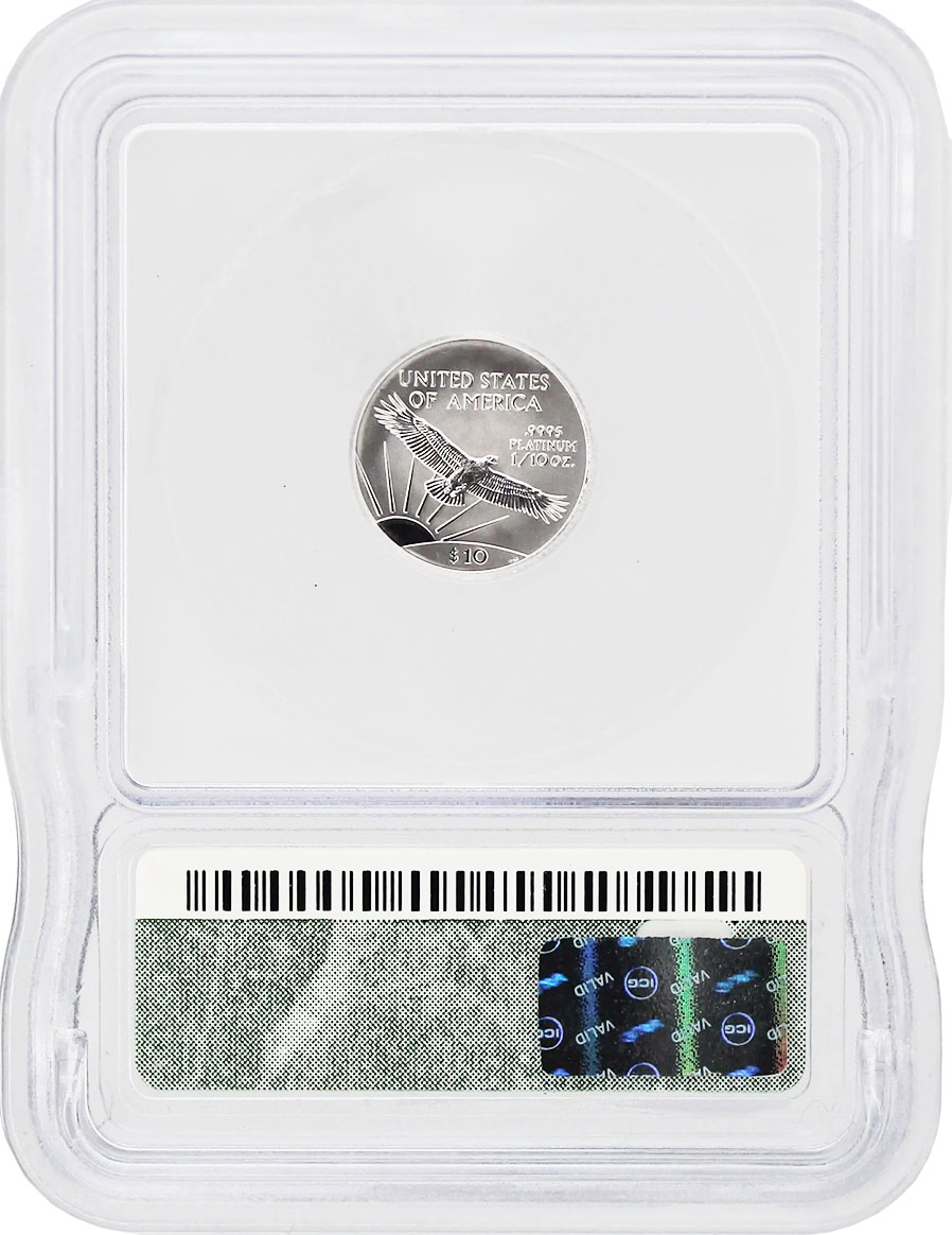 2003 $10 1/10 oz Platinum Eagle ICG MS70 