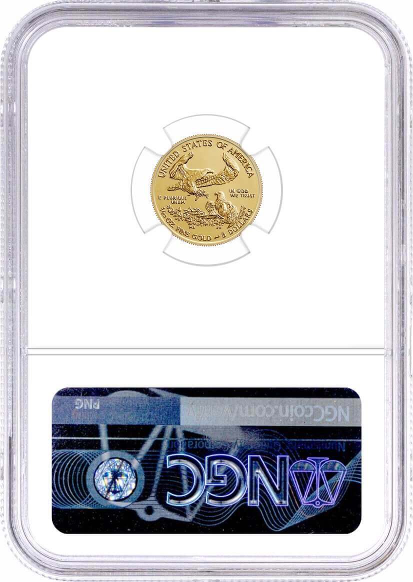 1996 $5 1/10 oz Gold Eagle NGC MS70 Frost (Busiek) Signed U.S. Mint Designer Series