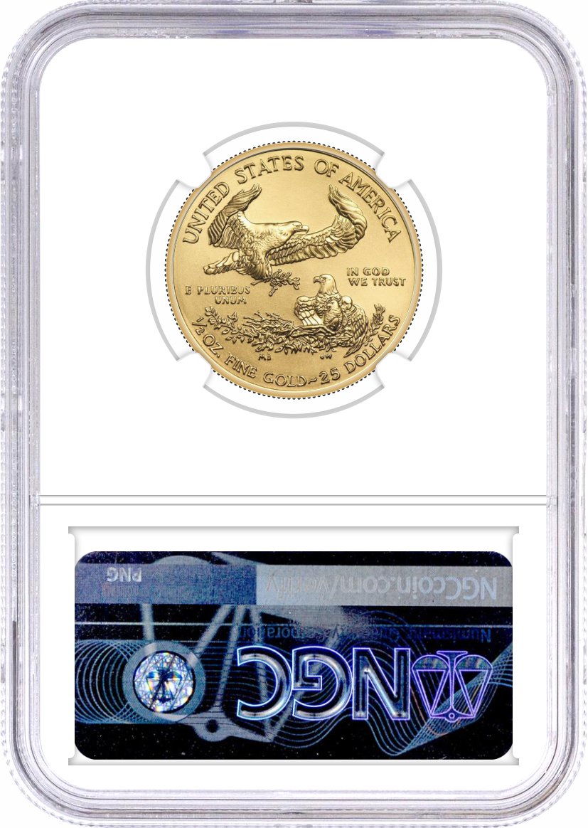 1998 $25 1/2 oz Gold Eagle NGC MS70 Frost (Busiek) Signed U.S. Mint Designer Series