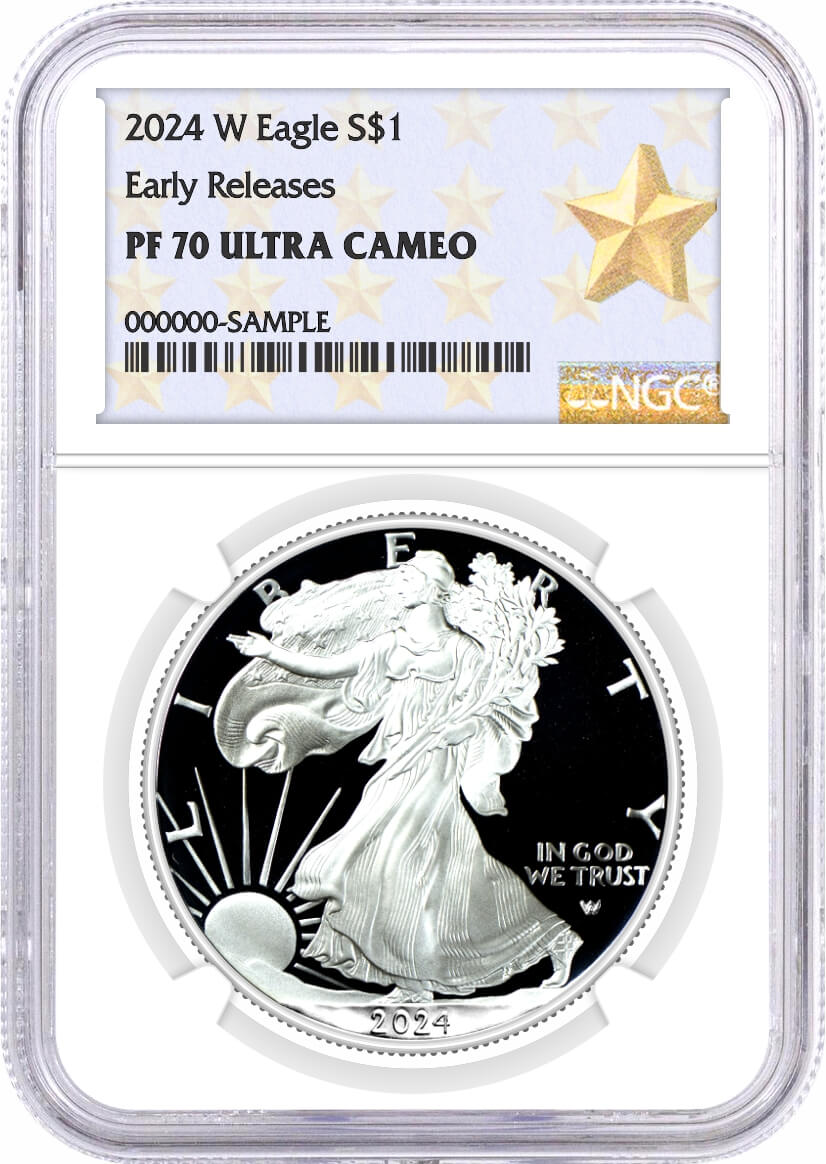 2024 W $1 1 oz Proof Silver Eagle NGC PF70 Ultra Cameo Early Releases West Point Star Label