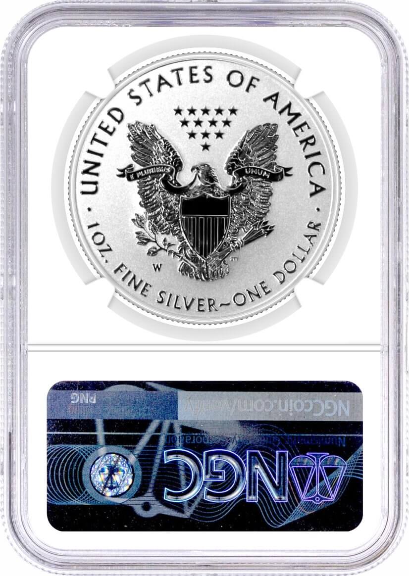 2021 WS $1 Silver Eagle T-1 & T-2 Reverse Proof 2-Coin Silver Design Set NGC Reverse PF70 Mercanti MES Gaudioso MES