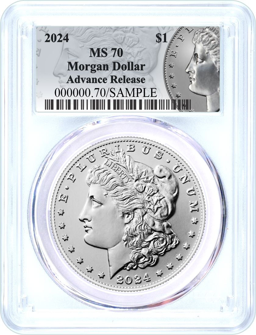 2024 $1 Uncirculated Silver Morgan Dollar and Peace Dollar 2 Coin Duo PCGS MS70 Advanced Release Silver Dollar Label