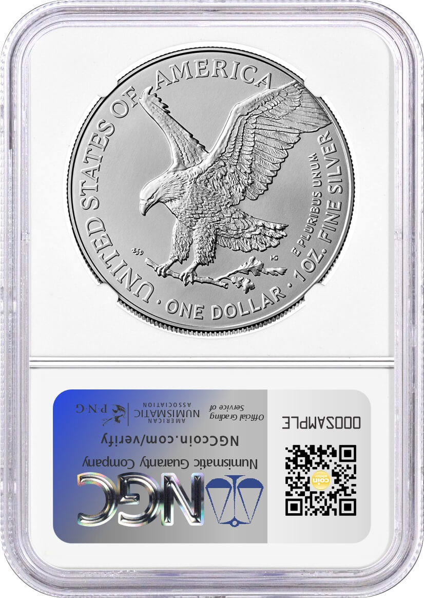 2025 (P) Silver Eagle First Eagle Privy Release One of First 50,000 Issued NGC Gem Uncirculated Liberty Bell Label with Bonus Display Case
