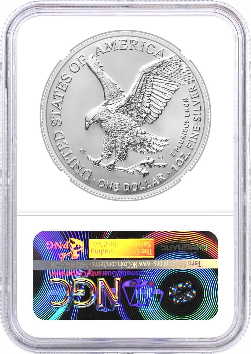 2025 (P) $1 1 oz Silver Eagle with Eagle Privy NGC MS70 First Day of Issue Gaudioso Signed U.S. Mint Engraver Series