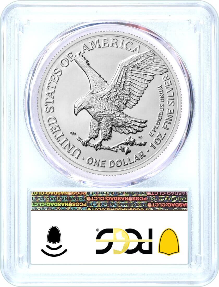 2025 (P) $1 1oz Silver Eagle with Eagle Privy PCGS MS70 First Strike Liberty Bell Label