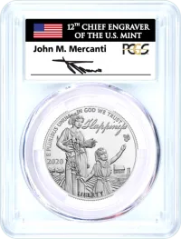 2020 W $100 Proof Platinum Eagle HAPPINESS PCGS PR70 DCAM First Strike Mercanti Signed Label