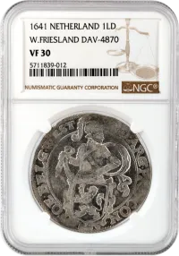 Netherlands 1LD Lion Dollar NGC VF30 