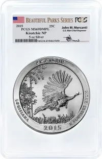 2015 ATB 5oz Silver Kisatchie PCGS MS69 DMPL Mercanti Signature