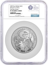 2025 G. Britain 5 oz Proof Silver Britannia & Liberty NGC PF70 UCAM First Day of Issue Summers Signed Royal Mint Label with OGP