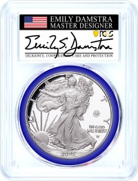 2025 W $1 1 oz Proof Silver Eagle with Laser Privy PCGS PR70 DCAM Advanced Release Damstra Signed Mint Designer Series with OGP