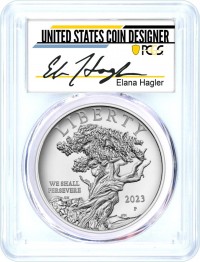 2023 P American Liberty Silver Medal PCGS PR70DCAM First Day of Issue Elana Hagler Signed Mint Designer Series